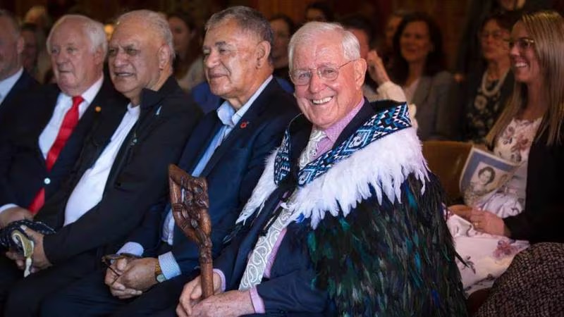 Sir Richard Faull bestowed kōrowai and tokotoko